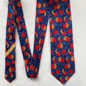 Ermenegildo Zegna 100% silk Tie moon and sun